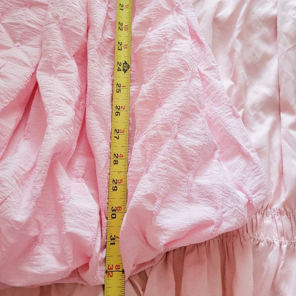 English Factory Pink Textured Balloon Mini Dress - Picture 15 of 15